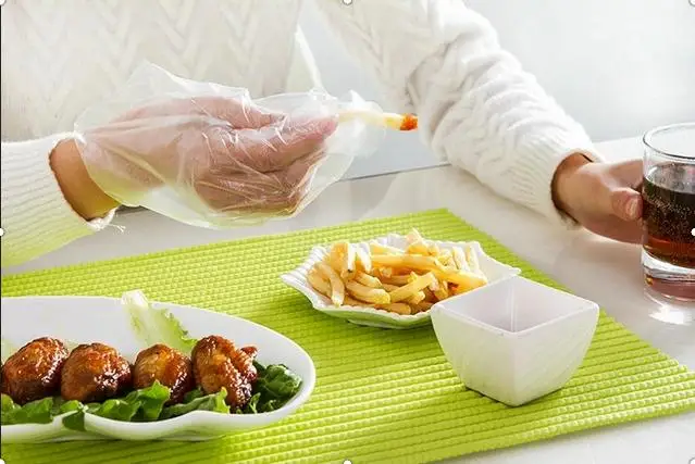 100 шт экологически чистые одноразовые пластиковые перчатки для ресторана отеля