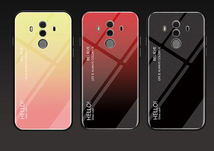 Для huawei mate 10 Pro Чехол с градиентом из закаленного стекла жесткий чехол для телефона для huawei mate 10 Pro противоударный чехол для задней панели mate 10 Pro Shel