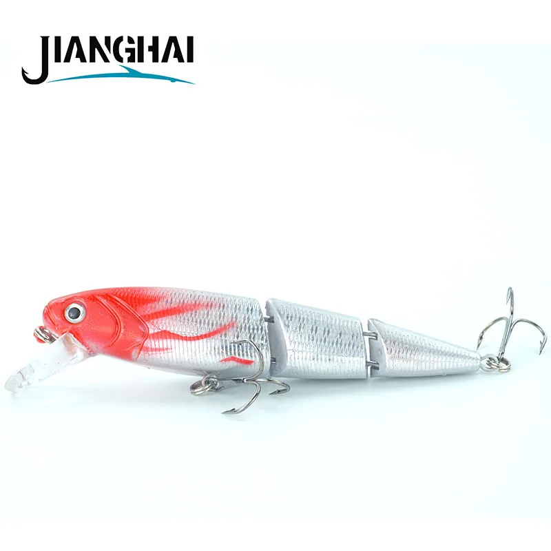 JIANGHAI Crankbait Рыбная приманка вобблер реалистичный 11 см 3 сегмента Swimbait твердая
