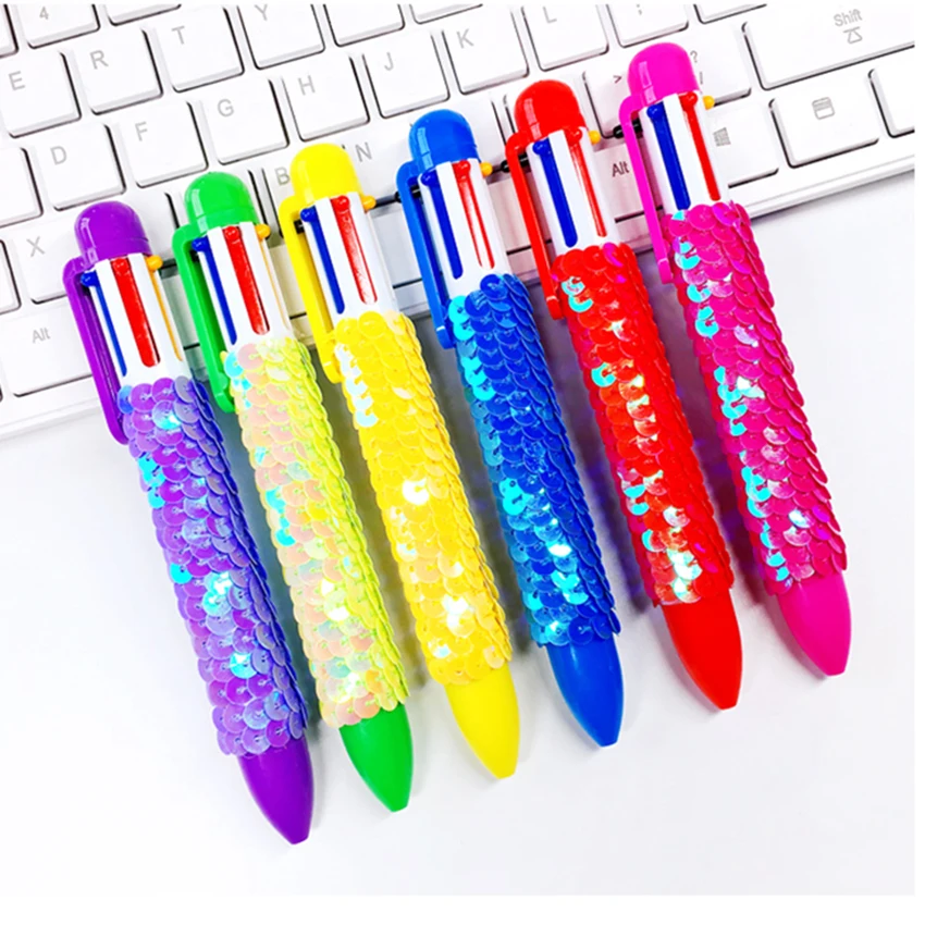1 шт. разноцветные шариковые ручки 6 в шариковая ручка с блестками 0 7 мм сменная