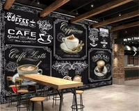custom retro hand painted blackboard coffee catering 3d wallpaper coffee shop restaurant background decoration mural beibehang