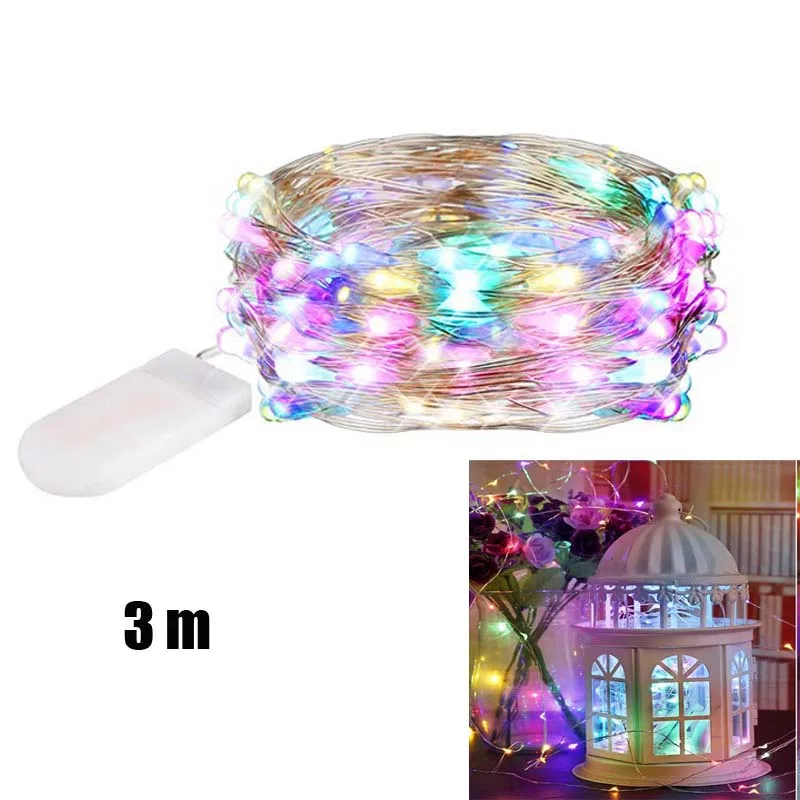 Colorful 3 1/2/3M отличный подарок на Рождество украшения Медный провод светодиодный строки светильник Праздничная гирлянда Фея светильник s для дома и улицы вечерние свадебные год - Испускаемый цвет: Colorful 3