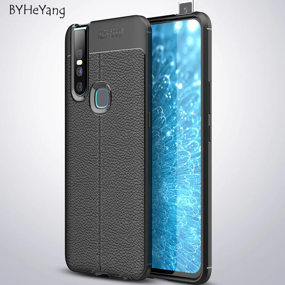 ДЛЯ Vivo V15 V15pro чехол Pro кожаная Текстура силиконовая мягкая Задняя накладка чехла