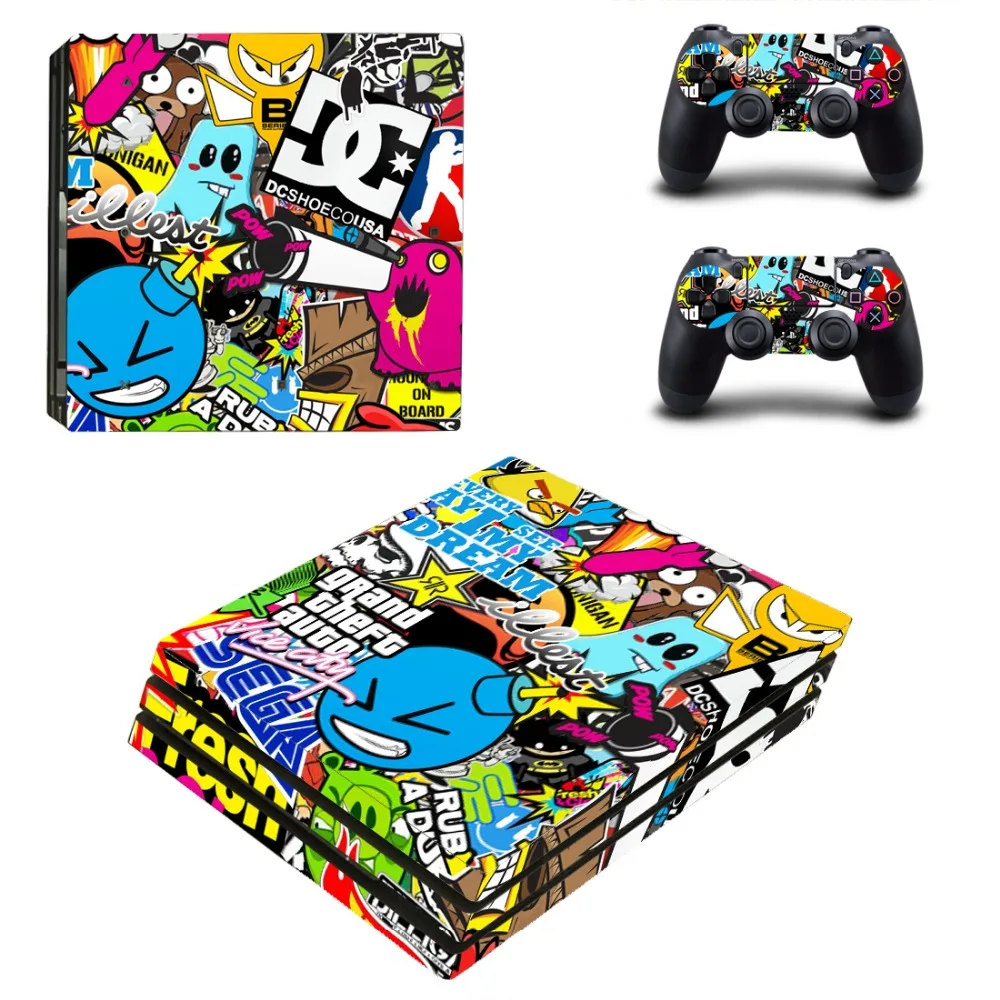 Съемная Виниловая наклейка для PlayStation 4 Pro PS4 + 2 шт. наклеек контроллера защитная