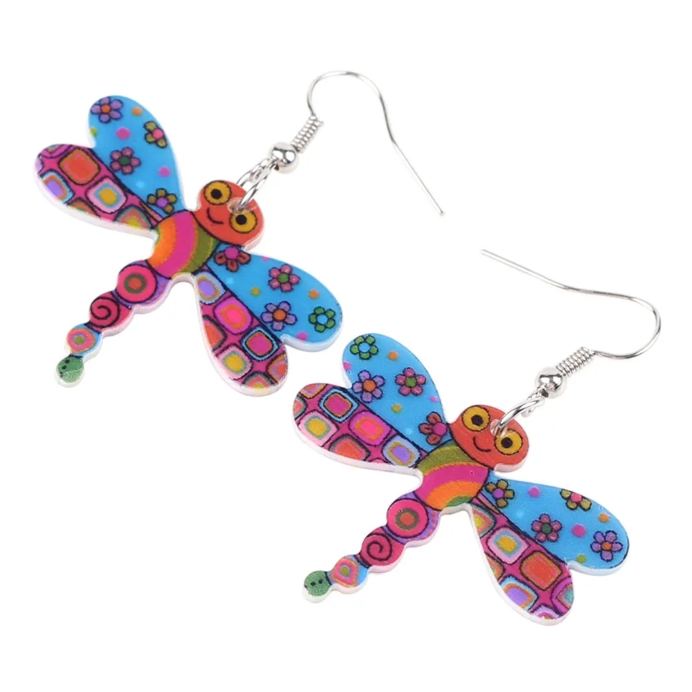 Модные висячие серьги-стрекозы акриловые длинные серьги Новое поступление 2015