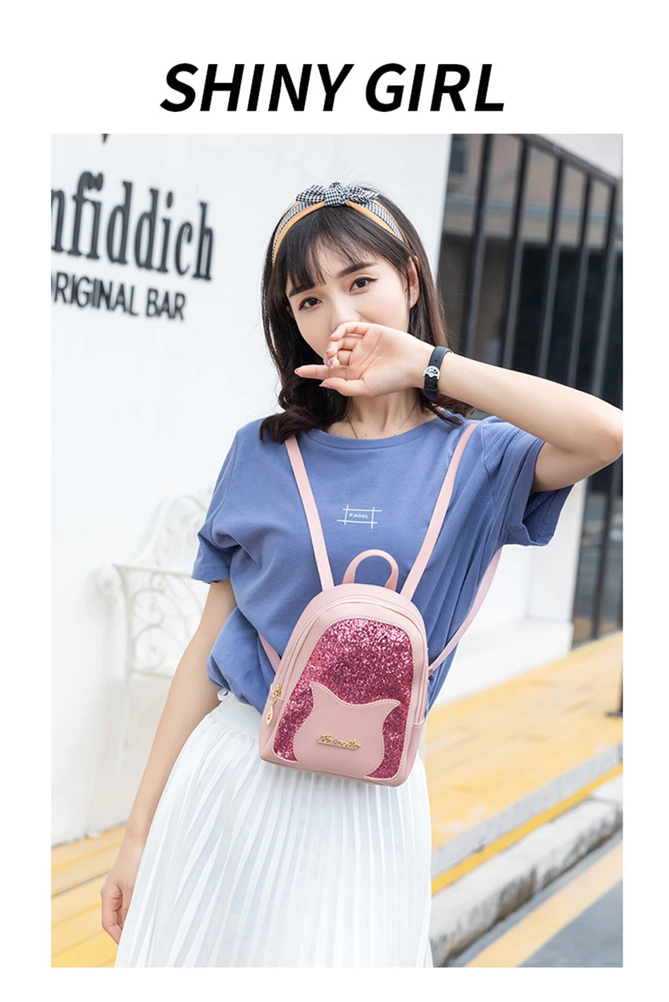 Girl's Small Backpack Brand Fashion Shining Sequin Shoulder Bag Women Multi-Function Mini Back pack for Teenage Girls Kids