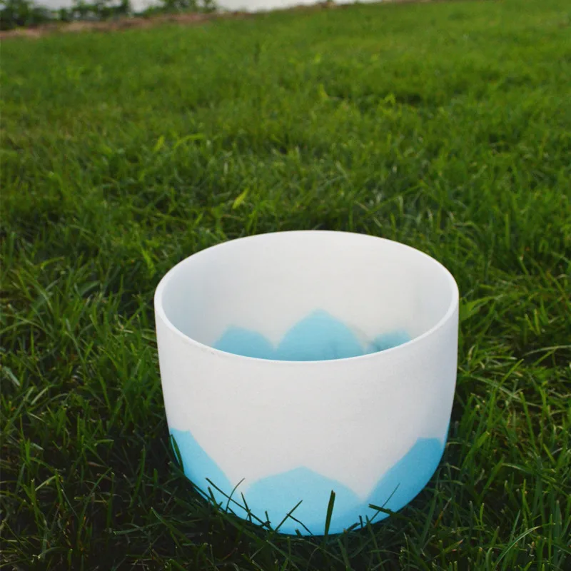 ВЧ 8 дюймовая матовая Хрустальная Поющая чаша с символом лотоса CDEFGABC #