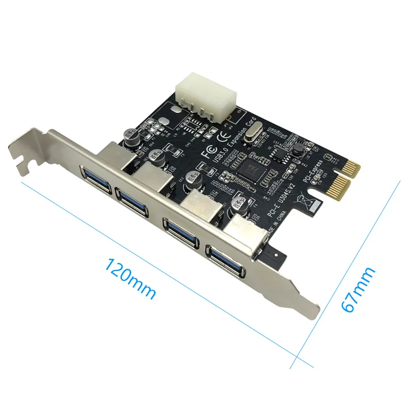 U3V PCI Express Post Card E USB 3 0 адаптер карта 4 порта 5 Гбит/с PCIE расширения добавить на карту