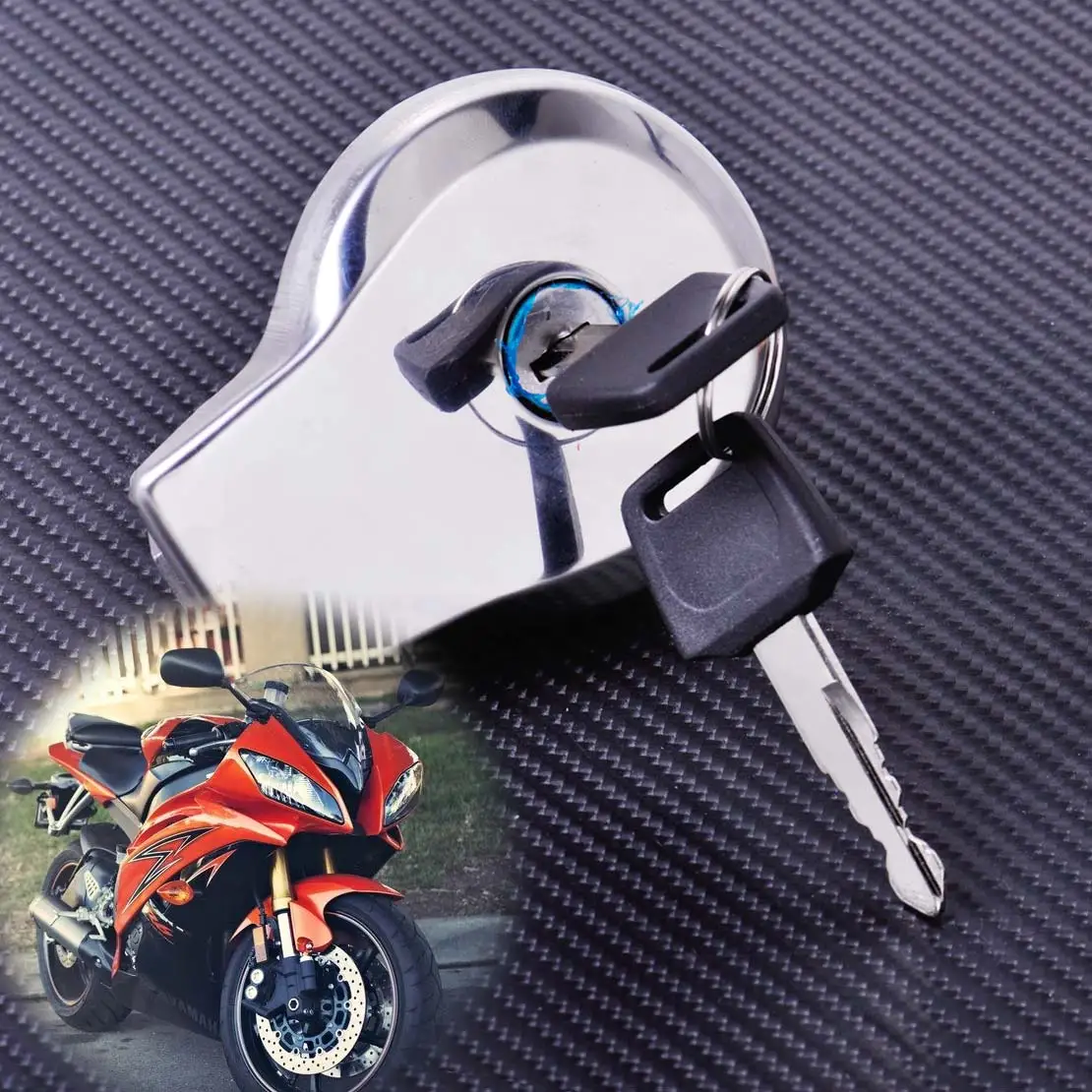 

CITALL New Motorcycle Fuel Gas Tank Cap Cover Lock + 2PCS Keys fit for Yamaha Virago XV125 Vstar XV250 Virago 400 535 750 1100