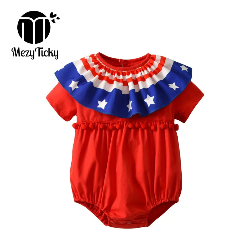 Хлопковый комбинезон с коротким рукавом для маленьких девочек комбинезоны