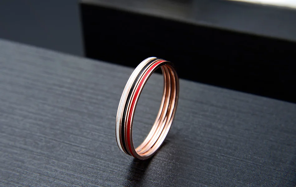 ORSA JEWELS Настоящее 925 женские кольца, Стерлинговое серебро, черный, белый, красный, круглый палец, женское кольцо, Трендовое, подарок на день Святого Валентина, ювелирное изделие SR135