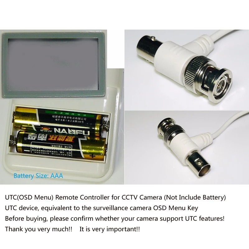 HD AHD аналоговый UTC управление Лер для наблюдения CCTV камера BNC кабель OSD меню пульт дистанционного управления(не включает батарею