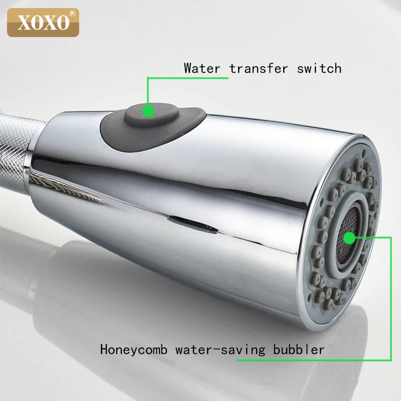 

XOXO Kitchen Faucets chrome Single Handle Pull Out Kitchen Tap Single Hole Handle Swivel 360 Degree Water Mixer Tap 83011
