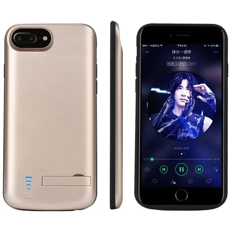 8000mah battery charger case for iphone 6 6s 7 8 plus backup power bank silicone full protection frame charging stand back cover free global shipping