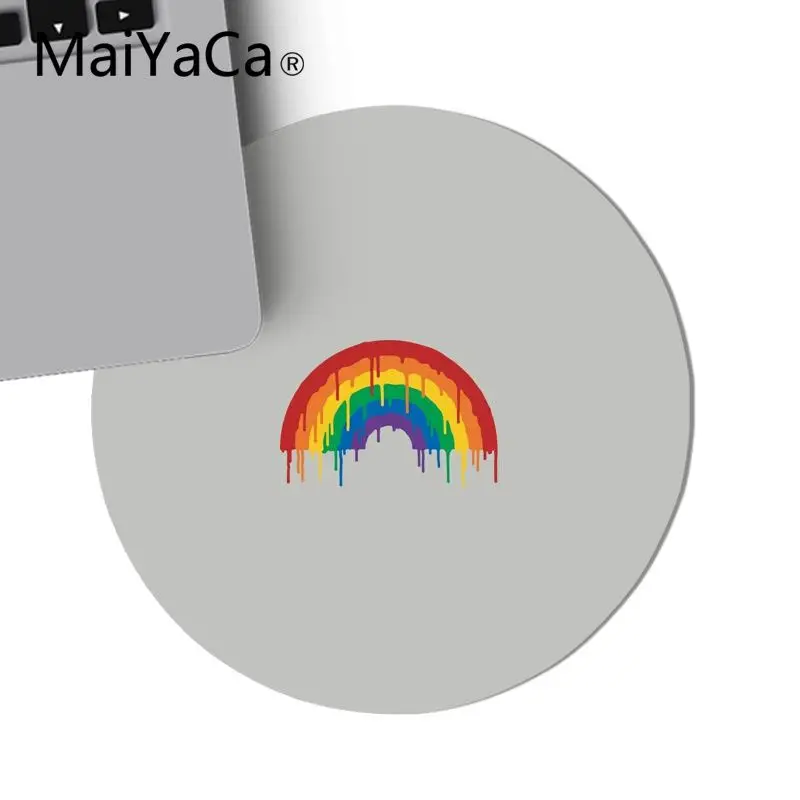 

Maiyaca Gay Lesbian LGBT Rainbow love DIY Design Game Round Mousepad gaming Mouse pad Rug For PC Laptop Notebook gamer desk pad