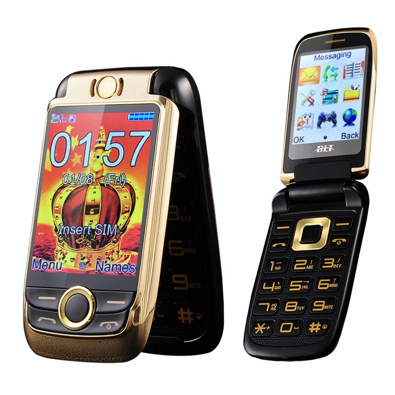 

BLT Dual Screen Old Man Metal Cell Phone Vibration Big Touch Display Blacklist Fast Call FM Bluetooth Game Large Key