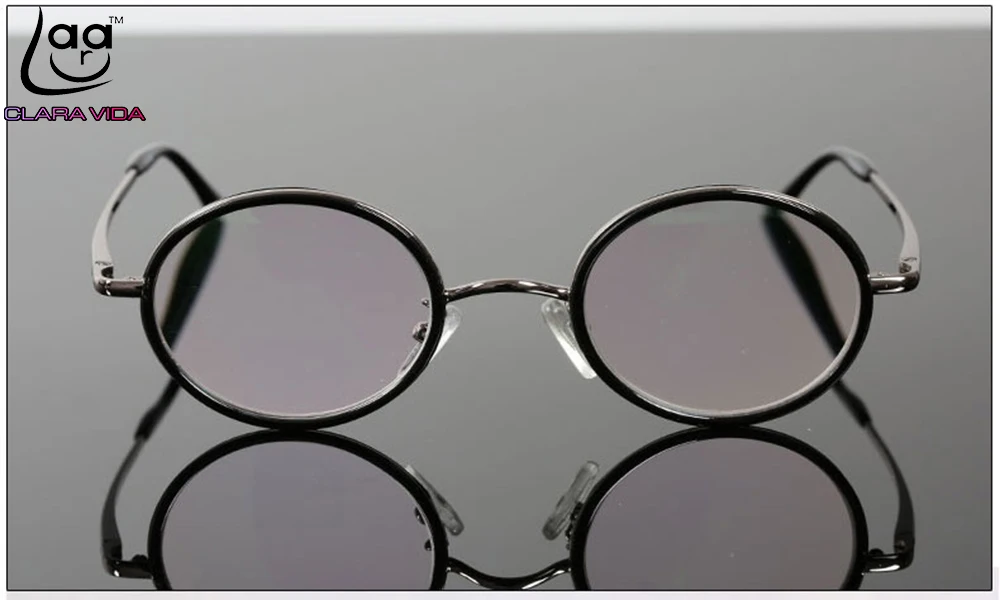 = CLARA VIDA ретро круглые очки для чтения высокое качество сплав Черный Роскошный