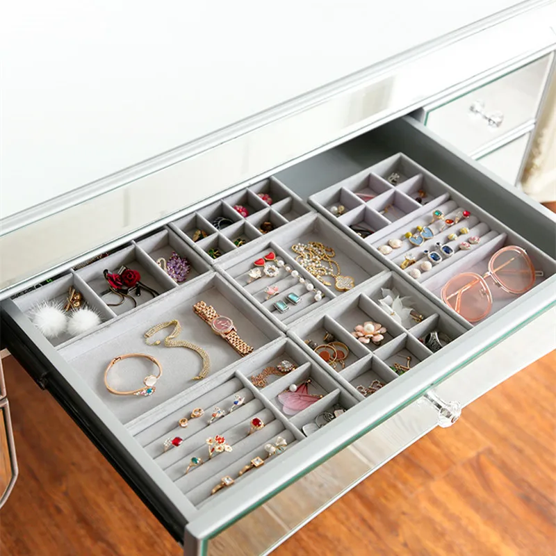 Бархатная шкатулка для ювелирных изделий органайзеры макияжа подвеска кольцо