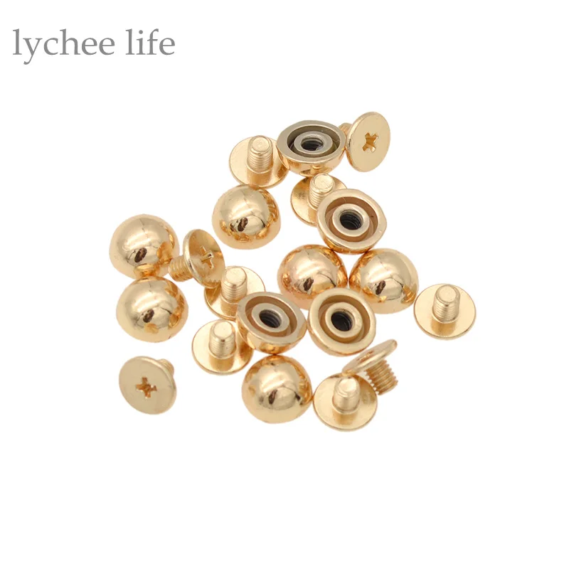 Lychee Life 10 шт. купол искусственная кожа в стиле панк шипы винты|spike screw|diy punkmushroom rivet |