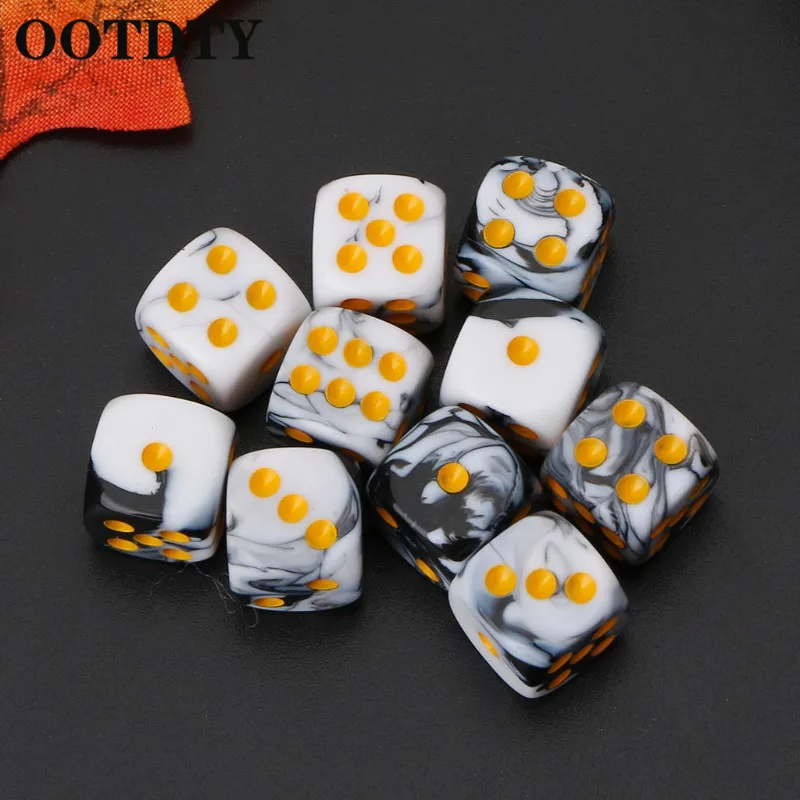 OOTDTY 10 шт. шестисторонний 12 мм прозрачный кубик Круглый угол портативный стол игры Игровые кубики