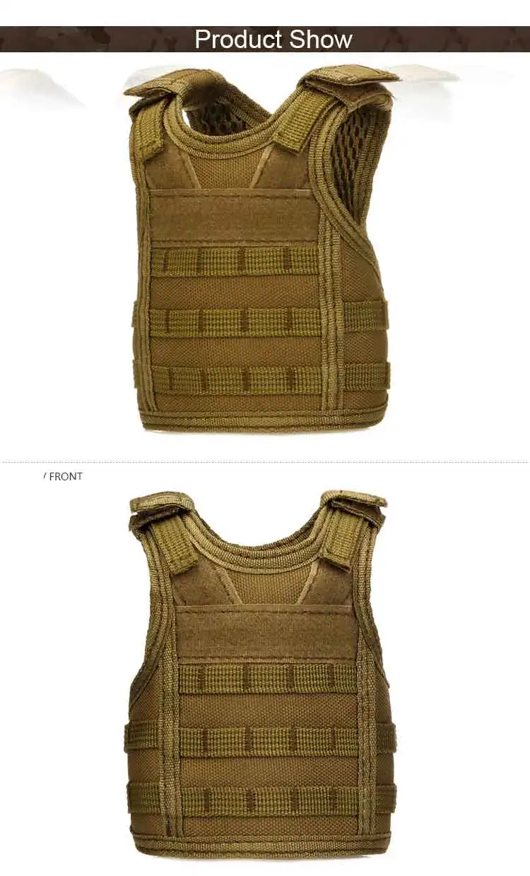 Тактический Мини Molle пивной охотничий жилет военный миниатюрный жилет для напитков охладитель бутылка для воды регулируемый плечевой ремень XA655WA