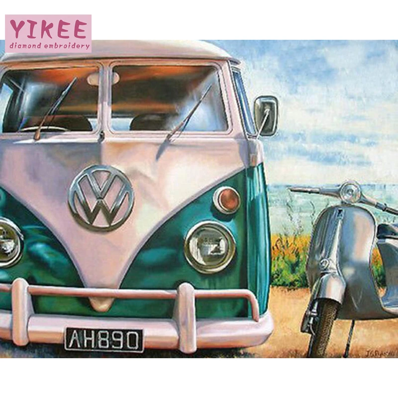diamond embroidery 3d full cross stitch drill vw car painting diy | Дом и сад
