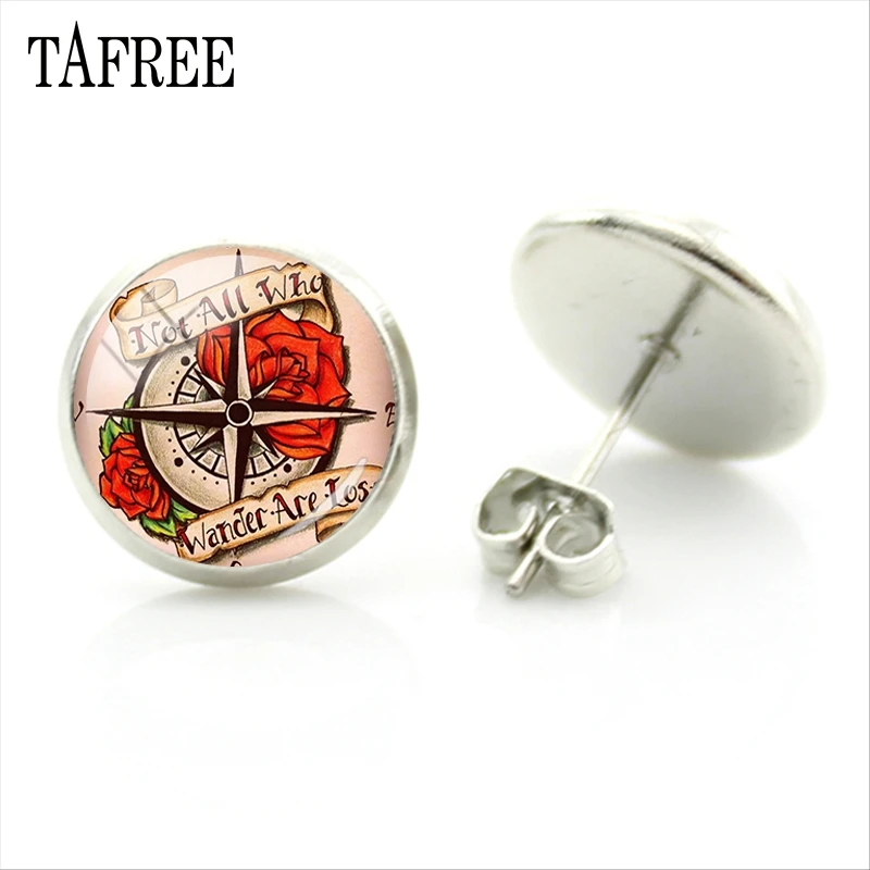 TAFREE новые модные коробки и иглы красивые серьги гвоздики дизайн кабошон купол
