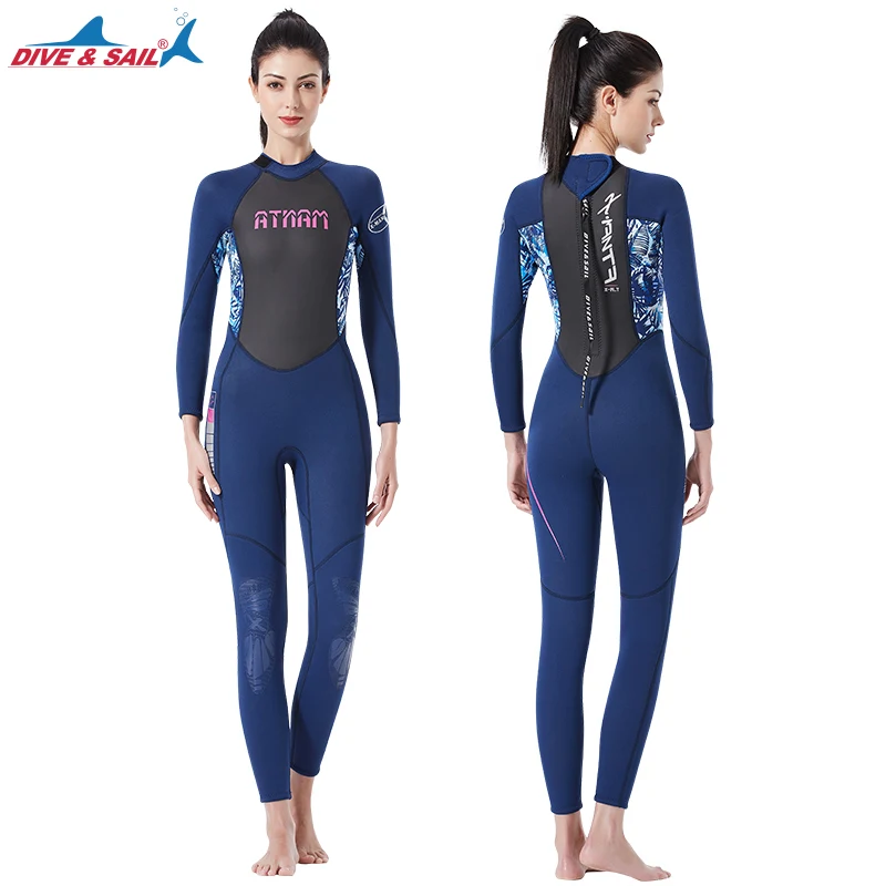 3mm quality Women Wetsuit Elastic Tight SCR neoprene long sleeved Diving suit color stitching Surf Equipment Jellyfish clothing | Спорт и