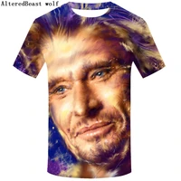 johnny hallyday french elvis 3d t shirt men hip hop casual cool brand fashion european size o neck funny t shirt plus size