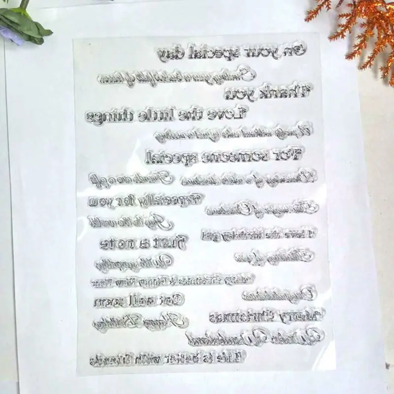 Английское слово Прозрачная силиконовая печать штампов для DIY скрапбукинга