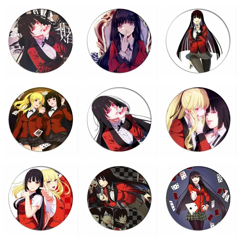 1pcs Manga Cosplay Badges Yumeko Jabami Brooch Pins Meari Saotome 58mm Anime Collection Badge for Backpacks Clothes