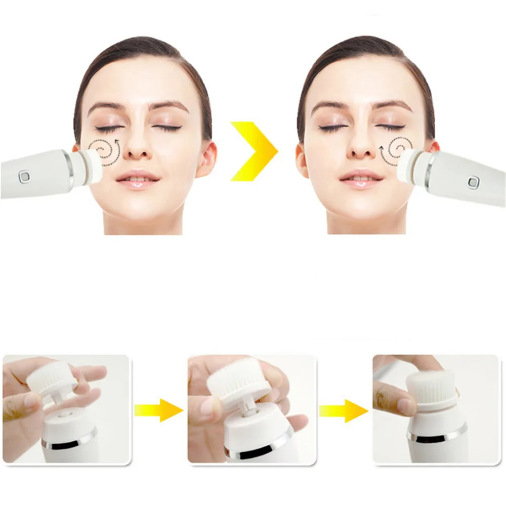 USB перезаряжаемая многофункциональная электрическая щетка для очищения лица, спа мини-Массажная щетка для ухода за кожей