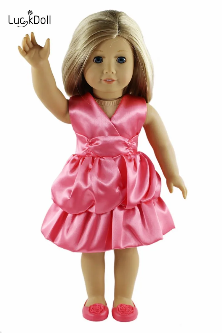 LUCKDOLL летнее милое платье без рукавов подходит для 18 дюймов Американский 43 см BabyDoll