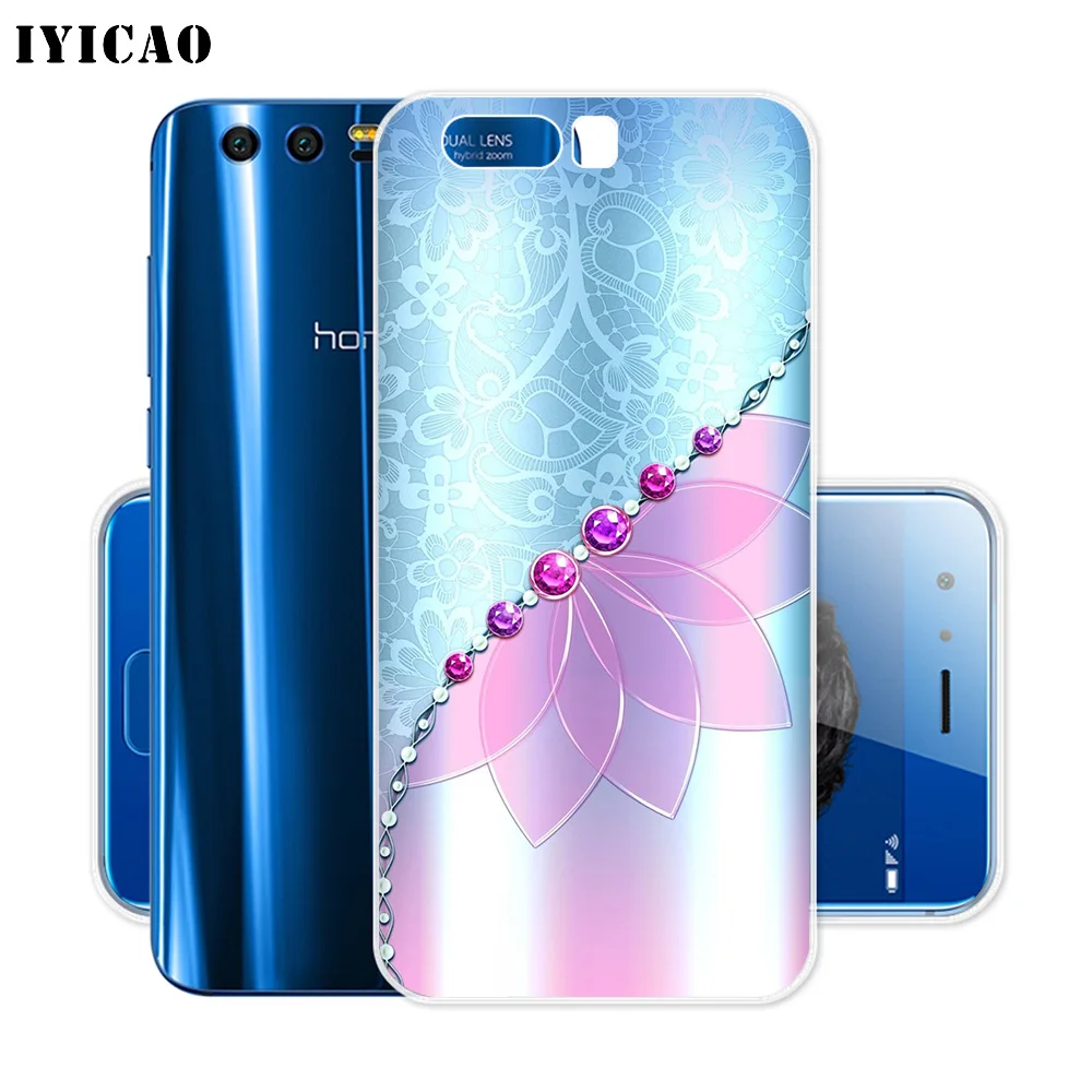 IYICAO Мягкий силиконовый чехол со стразами и цветочным принтом для Huawei Y9 Y7 Y6 Prime 2018