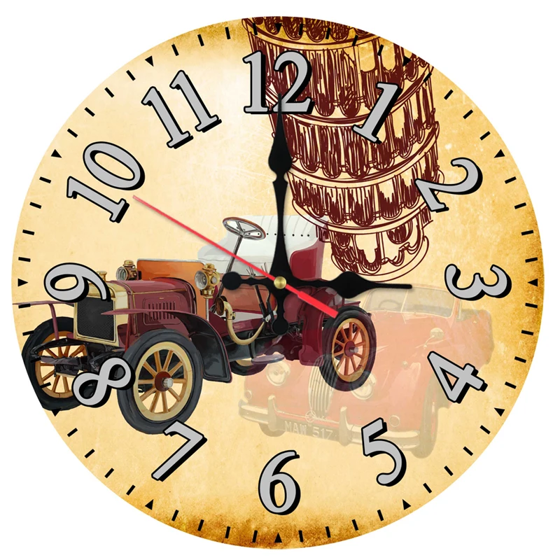 new fashion wall clock home decoration living room quartz watches wall sticker modern bamboo wooden Antique style clocks