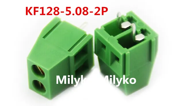 100 шт. KF128 5.08 2P 2Pin 5 08 мм Прямые булавки PCB Клеммная колодка по ограничению на