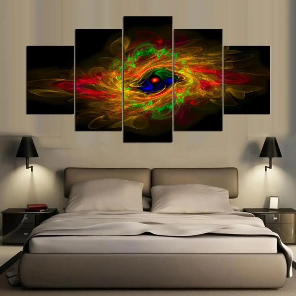 5 панелей высокое качество домашний декор настенная живопись Нью-Йорка в ночное