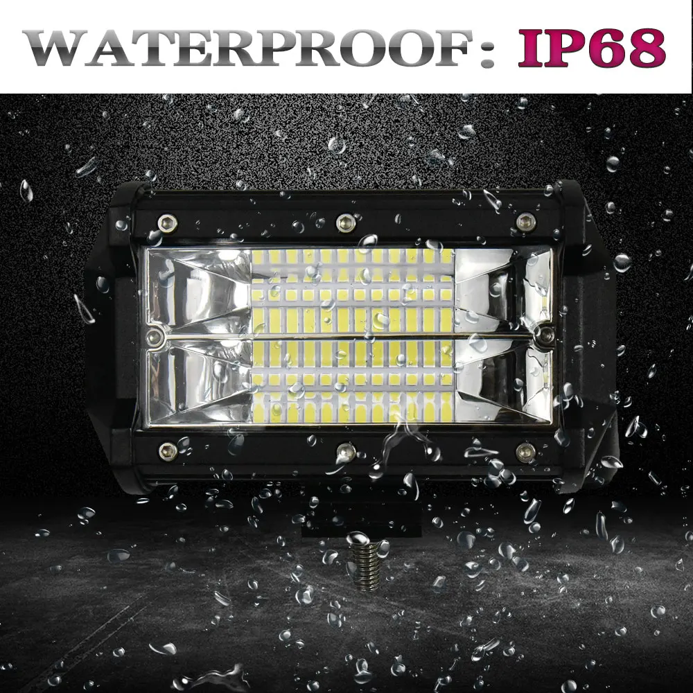 1 пара 5 дюймов рабочее освещение бар пятно 72 Вт 144 12 В 24 в IP68 6000 К для ATV SUV КАМАЗ газ