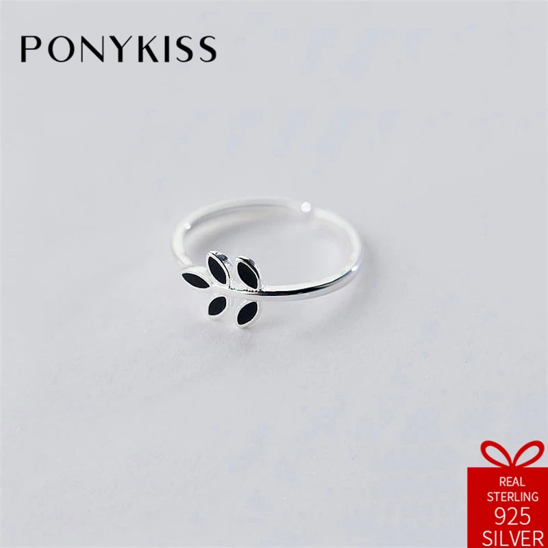 Женское кольцо PONYKISS романтичное из 100% 925 пробы серебра с изменяемым размером
