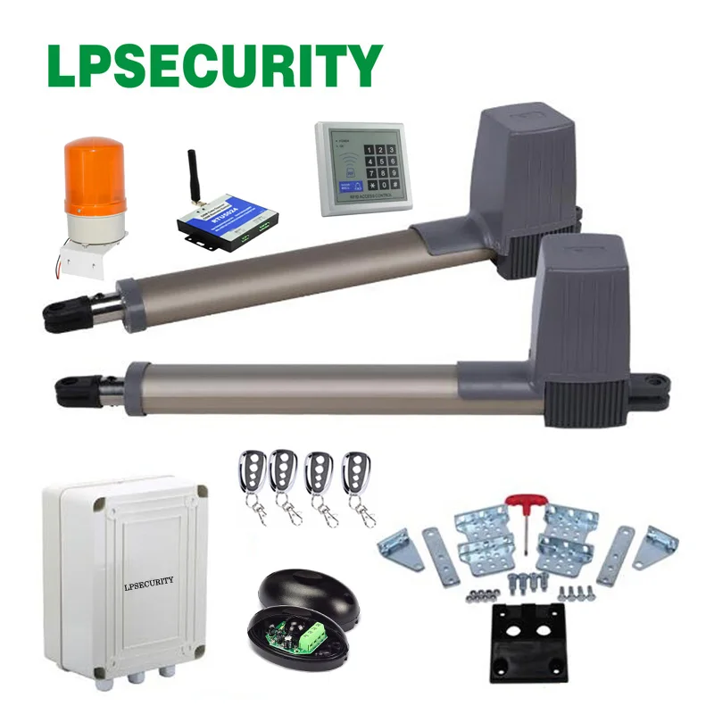 LPSECURITY интенсивное использование 300 кг автоматическая открывалка ворот Мотор оператора линейные приводы с 4 пультами дистанционного управления