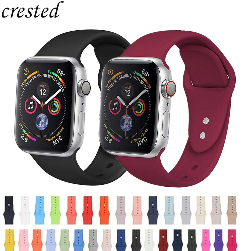 Силиконовый ремешок для наручных часов Apple watch 42 мм 38 и нержавеющая сталь