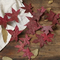 natural maple leaf dry leaves autumn fall foliage red original color for photography props photo studio accessories decoration