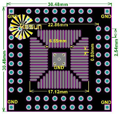 100 шт. X QFP64 QFN64 поворотный DIP64 0 5 мм 8 IC адаптер гнездо/плата адаптера PCB | Электронные