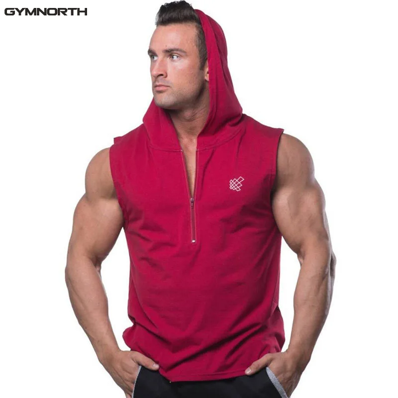 Спортивная одежда GYMNORTH для мужчин фитнес бодибилдинг без рукавов с капюшоном W03 |