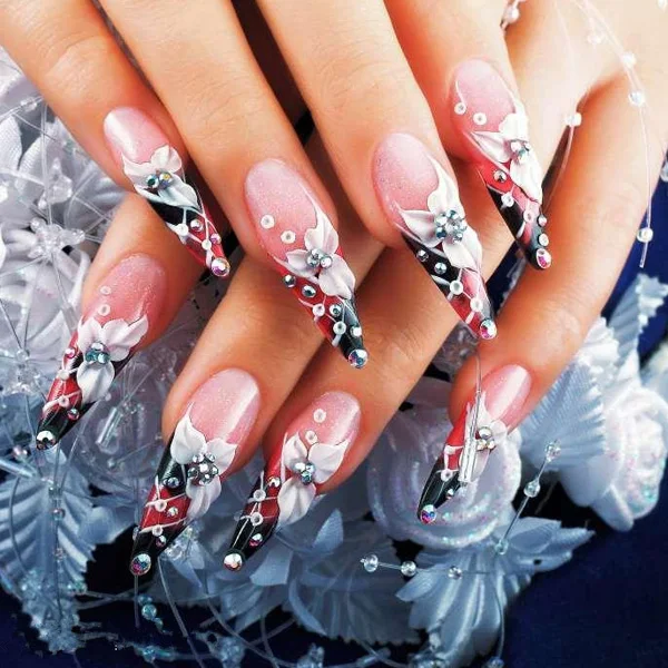 500 шт прозрачные натуральные белые накладные ногти УФ гель во французском стиле