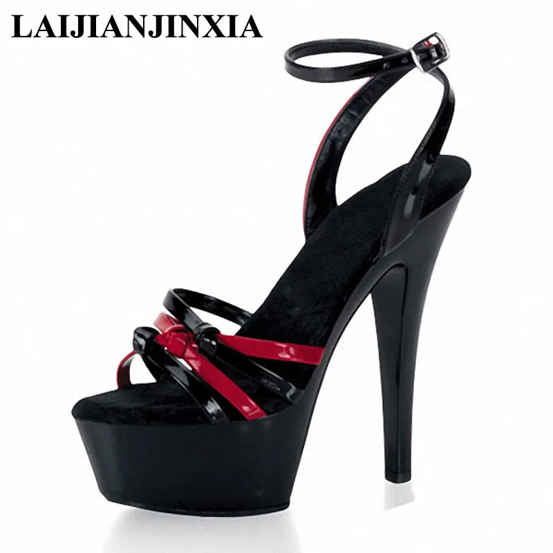 

LAIJIANJINXIA Woman Summer Sexy 15cm High-heeled Strap Shoes Night Club Wedding Party Shoes Dancing Sandals Dance Pole Shoes