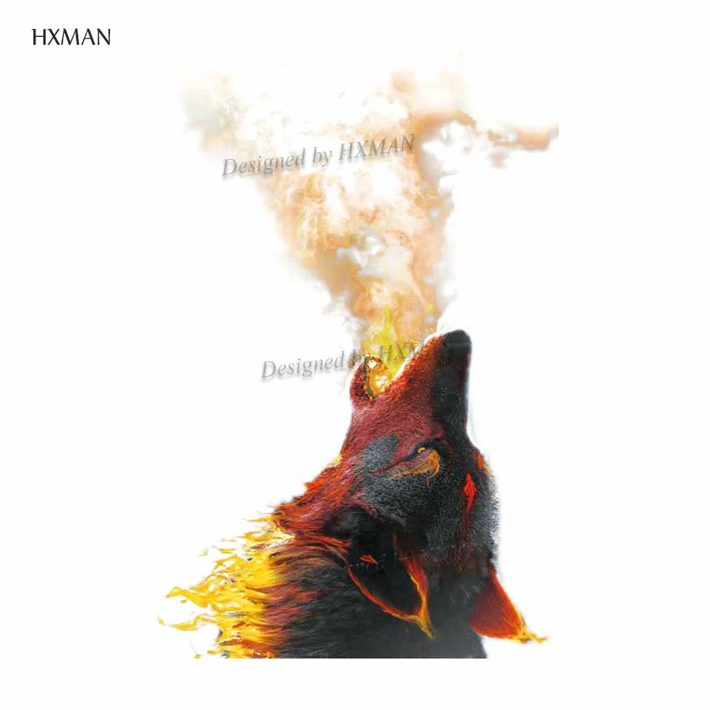HXMAN 12 шт./партия временная татуировка волка наклейка для женщин и мужчин модный