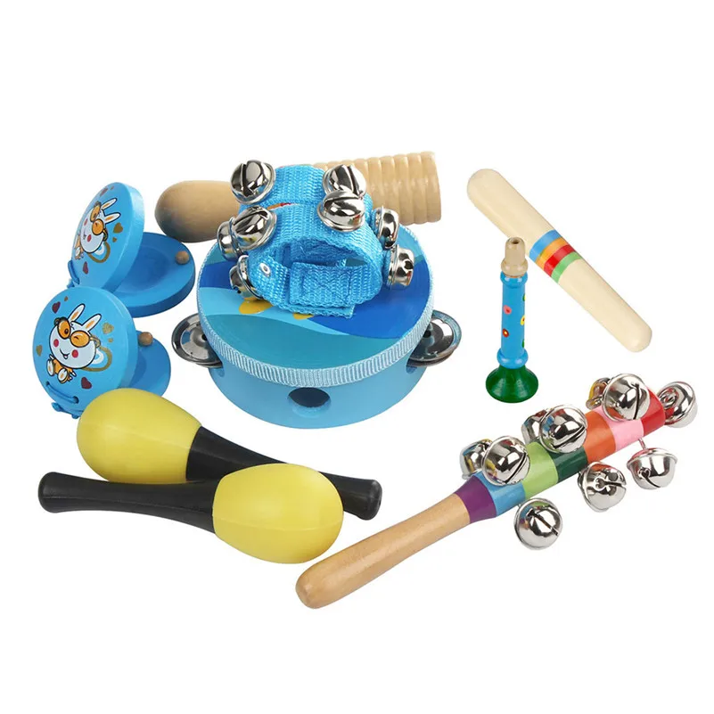 Wooden Percussion Musical Instrument Toy Set 11Pcs Educational Vocal toy celular brinquedo oyuncak juguete for children D4 | Игрушки и