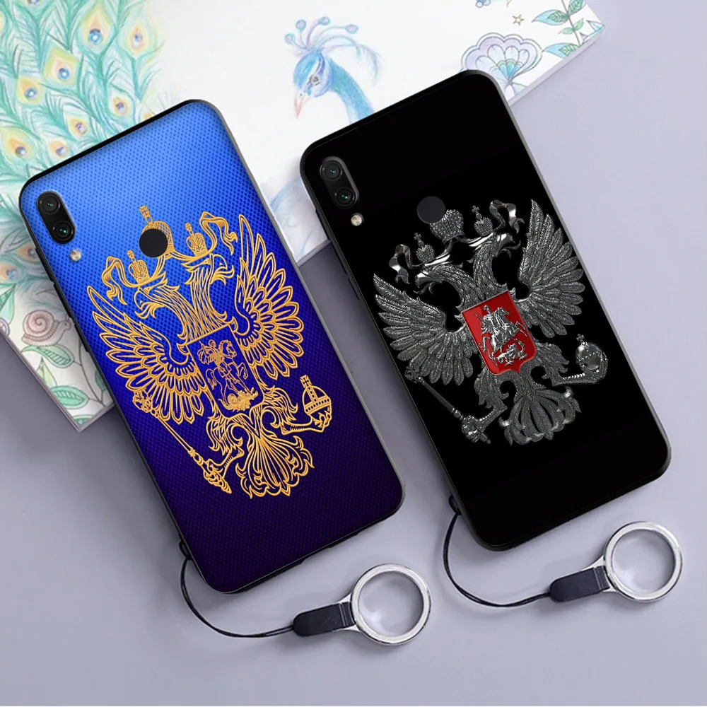 Российский Герб Флаг Мягкий чехол для Xiaomi Redmi Note 4 4X6 7 8 Pro 5 Plus 5A 6A