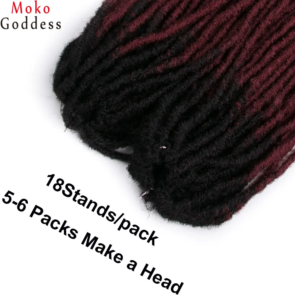 Mokogoddess вязание крючком волосы для наращивания Faux locs вьющиеся плетеные пряди